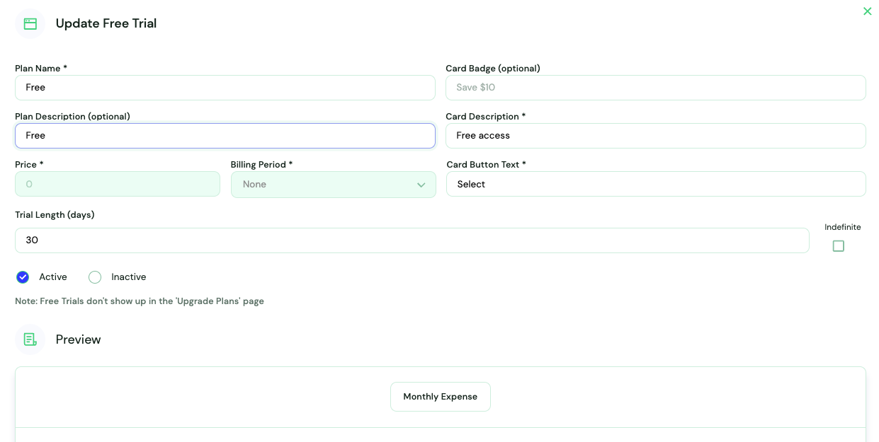 Membership Plan Builder