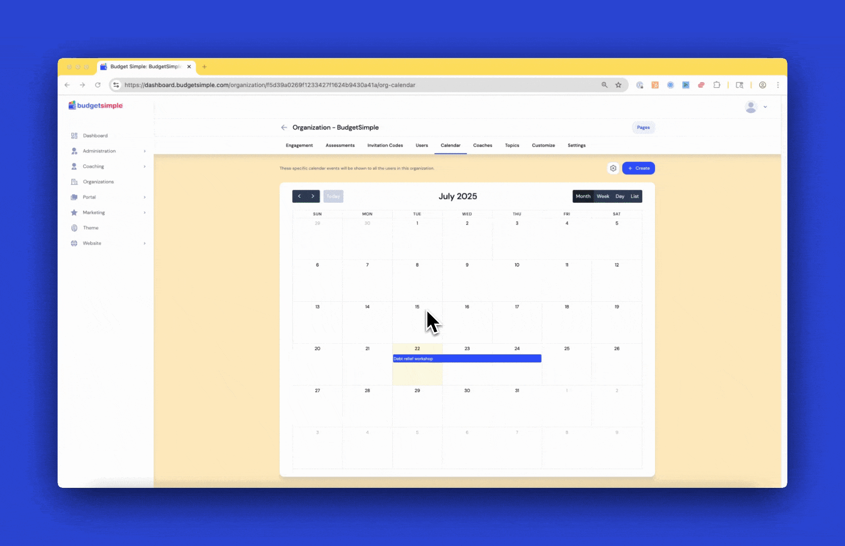 Calendar Feature Demo