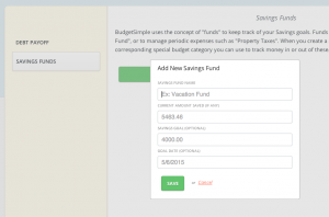 Create a new savings fund