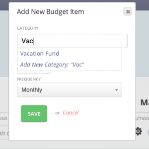 Create a new budget item