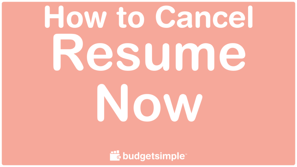 how to cancel resume now