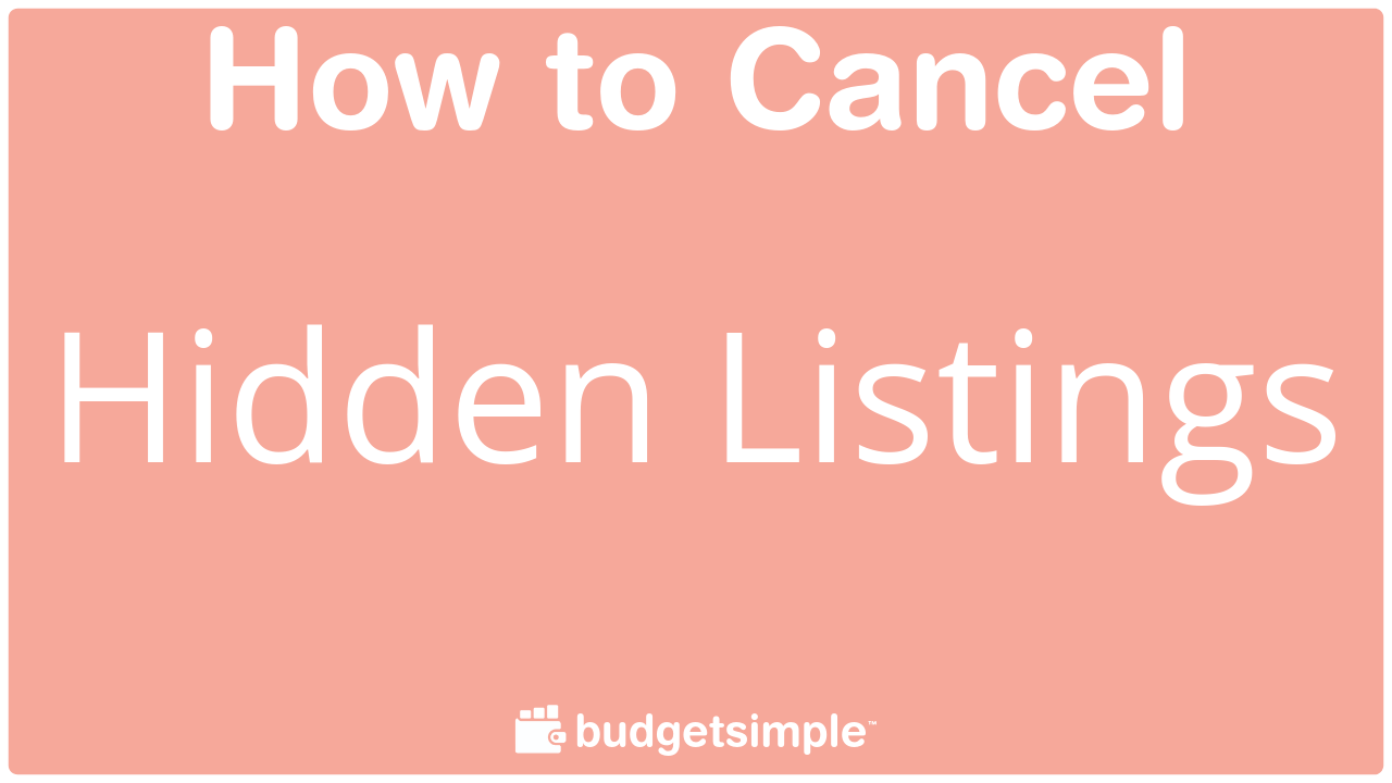 How to cancel Hidden Listings